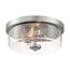 Sommerset 2 Light Flush Mount Fixture Brushed Nickel Finish w/ Clear Glass