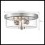 Sommerset 2 Light Flush Mount Fixture Brushed Nickel Finish w/ Clear Glass