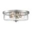 Sommerset 3 Light Flush Mount Fixture Brushed Nickel Finish w/ Clear Glass