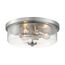 Sommerset 3 Light Flush Mount Fixture Brushed Nickel Finish w/ Clear Glass