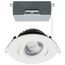 12 Watt LED Direct Wire Downlight Gimbaled 4" CCT Selectable Round Remote Driver White Finish 850 Lumens 120 Volt (Pack of 2)