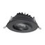 12 watt LED Direct Wire Downlight Gimbaled 4" 3000K 120 volt Dimmable Round Remote Driver Black