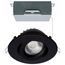 12 Watt LED Direct Wire Downlight Gimbaled 4" CCT Selectable Round Remote Driver Black Finish 850 Lumens 120 Volt