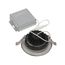 12 watt LED Direct Wire Downlight Gimbaled 4" 3000K 120 volt Dimmable Round Remote Driver Brushed Nickel