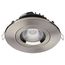 12 Watt LED Direct Wire Downlight Gimbaled 4" CCT Selectable Round Remote Driver Brushed Nickel Finish 850 Lumens 120 Volt