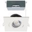 12 Watt LED Direct Wire Downlight Gimbaled 4" CCT Selectable Square Remote Driver White Finish 850 Lumens 120 Volt