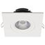12 Watt LED Direct Wire Downlight Gimbaled 4" CCT Selectable Square Remote Driver White Finish 850 Lumens 120 Volt