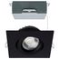 12 Watt LED Direct Wire Downlight Gimbaled 4" CCT Selectable Square Remote Driver Black Finish 850 Lumens 120 Volt