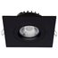 12 Watt LED Direct Wire Downlight Gimbaled 4" CCT Selectable Square Remote Driver Black Finish 850 Lumens 120 Volt