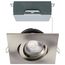 12 Watt LED Direct Wire Downlight Gimbaled 4" CCT Selectable Square Remote Driver Brushed Nickel Finish 850 Lumens 120 Volt
