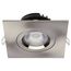 12 Watt LED Direct Wire Downlight Gimbaled 4" CCT Selectable Square Remote Driver Brushed Nickel Finish 850 Lumens 120 Volt
