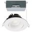 12 Watt LED Direct Wire Downlight Gimbaled 3.5" CCT Selectable Round Remote Driver White Finish 840 Lumens 120 Volt