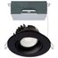 12 Watt LED Direct Wire Downlight Gimbaled 3.5" CCT Selectable Round Remote Driver Black Finish 840 Lumens 120 Volt