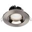 12 Watt LED Direct Wire Downlight Gimbaled 3.5" CCT Selectable Round Remote Driver Brushed Nickel Finish 840 Lumens 120 Volt