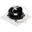 12 Watt LED Direct Wire Downlight Gimbaled 3.5" CCT Selectable Square Remote Driver White Finish 840 Lumens 120 Volt