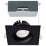 12 Watt LED Direct Wire Downlight Gimbaled 3.5" CCT Selectable Square Remote Driver Black Finish 840 Lumens 120 Volt
