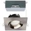 12 Watt LED Direct Wire Downlight Gimbaled 3.5" CCT Selectable Square Remote Driver Brushed Nickel Finish 840 Lumens 120 Volt