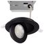 9 Watt CCT Selectable LED Direct Wire Downlight Gimbaled 4 Inch Round Remote Driver Black