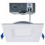 12 Watt LED Low Profile Regress Baffle Downlight 4" Remote Driver CCT Selectable Square Shape White Finish 120 Volt (Pack of 2)