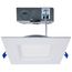 15 Watt LED Low Profile Regress Baffle Downlight 6" Remote Driver CCT Selectable Square Shape White Finish 120 Volt (Pack of 2)