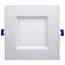 15 Watt LED Low Profile Regress Baffle Downlight 6" Remote Driver CCT Selectable Square Shape White Finish 120 Volt (Pack of 2)