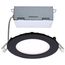 10 Watt LED Direct Wire Downlight Edge-lit 4" CCT Selectable 120 volt Dimmable Round Remote Driver Black Finish (Pack of 2)