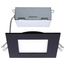10 Watt LED Direct Wire Downlight Edge-lit 4" CCT Selectable 120 volt Dimmable Square Remote Driver Black Finish