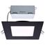 12 Watt LED Direct Wire Downlight Edge-lit 6" CCT Selectable 120 volt Dimmable Square Remote Driver Black Finish (Pack of 2)