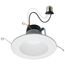 Field Selectable LED Downlight Retrofit Deep Baffle 8/10.5/13.5 Watts 27K/30K/35K/40K/50K CCT 5-6" Round Shape White Finish 120 Volts (Pack of 2)