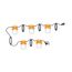 50 Watt LED High-Lumen Industrial / Commercial String Light 5 Inter-Connected Lamps 5000K Integrated Cord / Plug 120 Volt