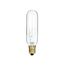 15 Watt T6 Incandescent Bulb - Clear - 2500 Average rated hours - 95 Lumens - Candelabra base - 130 Volt (40 Pack)