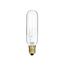 15 Watt T6 Incandescent Bulb - Clear - 2000 Average rated hours - 90 Lumens - Candelabra base - 145 Volt (50 Pack)