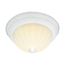 2 Light 11" Flush w/ Frosted Melon Glass Textured White Finish