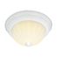 3 Light 15" Flush w/ Frosted Melon Glass Textured White Finish