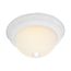 2 Light 11" Flush w/ Frosted Ribbed Textured White Finish
