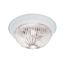 2 Light 11" Flush w/ Clear Ribbed Glass Textured White Finish