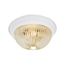 3 Light 15" Flush w/ Clear Ribbed Glass Textured White Finish
