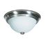 2 Light 11" Flush w/ Frosted Melon Glass Brushed Nickel Finish
