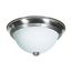 2 Light 13" Flush w/ Frosted Melon Glass Brushed Nickel Finish