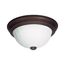 3 Light 15" Flush w/ Frosted Melon Glass Old Bronze Finish