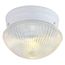 1 Light 8" Flush w/ Clear Ribbed Glass White Finish (Pack of 2)