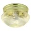 2 Light 10" Flush w/ Clear Ribbed Glass Polished Brass Finish (Pack of 2)