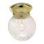 1 Light 6" Flush w/ Clear Ribbed Glass Polished Brass Finish (Pack of 2)