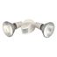 2 Light 10" Flood Light Exterior PAR38 w/ Adjustable Swivel & Motion Sensor White Finish