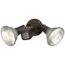 2 Light 10" Flood Light Exterior PAR38 w/ Adjustable Swivel & Motion Sensor Bronze Finish