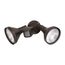 2 Light 14" Flood Light Exterior PAR38 w/ Adjustable Swivel & Motion Sensor Bronze Finish