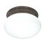 1 Light 8" Flush Mount Small White Mushroom Old Bronze Finish