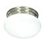 1 Light 8" Flush Mount Small White Mushroom Brushed Nickel Finish (Pack of 2)
