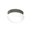 2 Light 10" Flush Mount Medium White Mushroom Old Bronze Finish (Pack of 2)