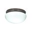 2 Light 12" Flush Mount Large White Mushroom Old Bronze Finish (Pack of 2)